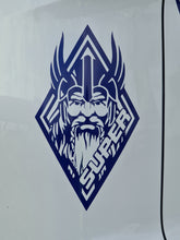 Load image into Gallery viewer, SUPER Corner shield stickers with Viking face