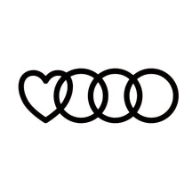 Load image into Gallery viewer, Audi logo with heart-Sticker