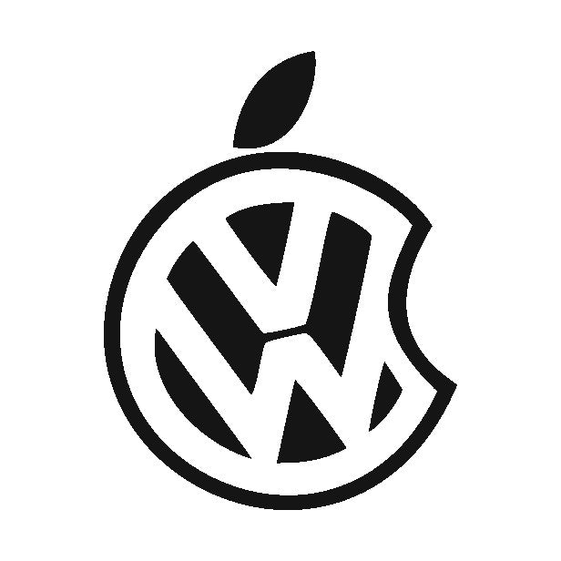Vw apple logo Sticker