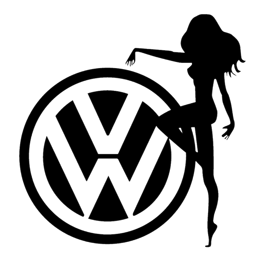 VW-logo og jente